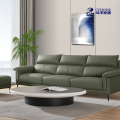 Grünes Ledersofa für stilvolles Wohnzimmer