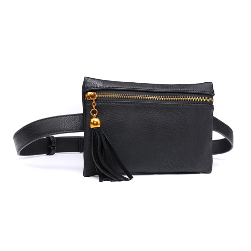 2019 Women Fashion Fanny Pack PU Leather Black