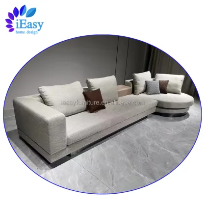 High-End Custom Italian L Shape Fabric Sofa