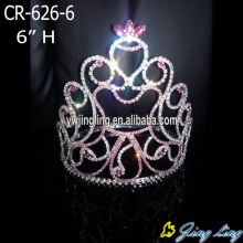 Rhinestone pink colored angel shape pageant crowns