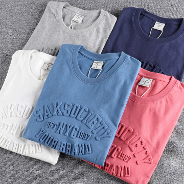 Custom geprägt 100% Baumwoll 3D-Druck-Männer-T-Shirts mit Grafiklogo