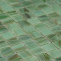 Gold Lines Green Glass Surface Finish Wall Mosaico