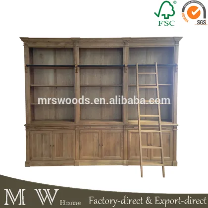 french country bookcase, oak wooden french bookcase, french bookcase