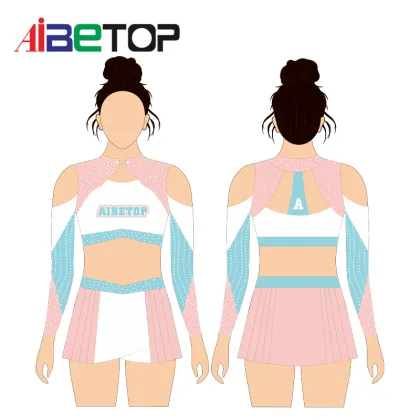 Blue and White Varsity Cheerleading Uniforms