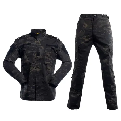Unisex Woodland Jungle Blue Camouflage Tactical Uniform Sets