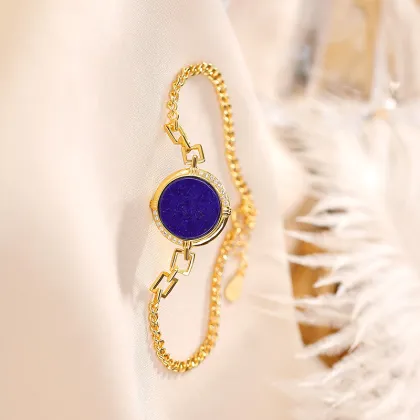 Gold-Plated Lapis Lazuli Light Luxury Bracelet Jewelry