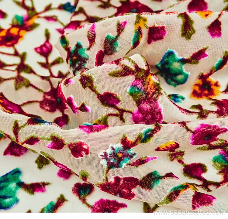 floral print fabric for dress 2021 2022 fabric animal print velvet burnout fabric