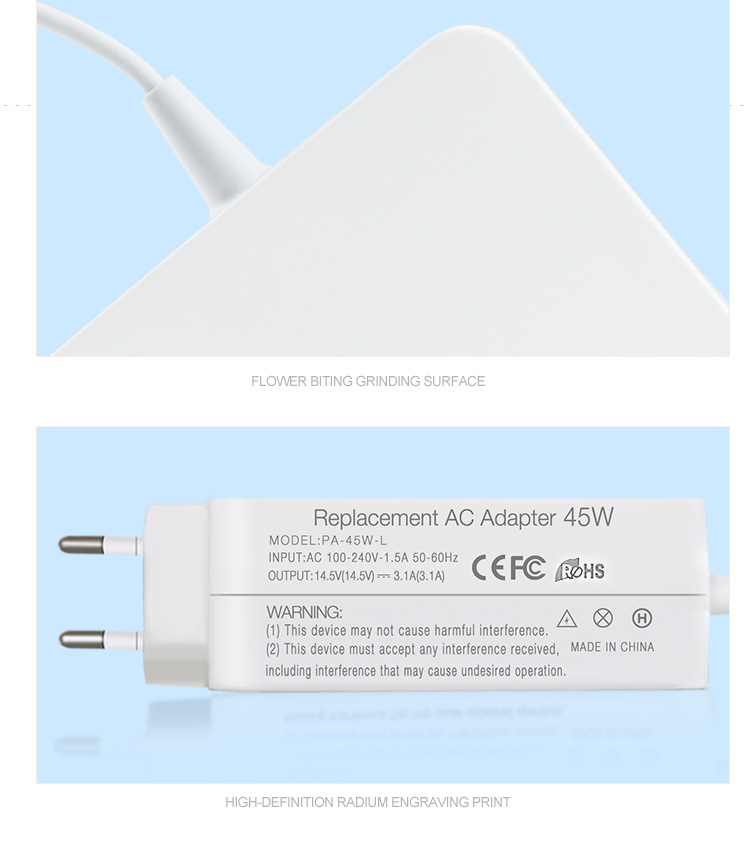 EU plug 45WL wall power adapter for pro macbook