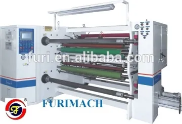 PLC Touch Panel Control Double Shafts Flim Slitting Rewinding Machine