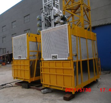Personalized 3.0 X 1.3 X 2.5m Twin Cage Goods Construction Material Hoists