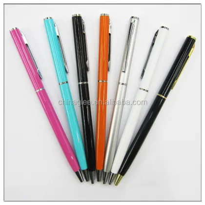 Hilton Marriott Hotel Promotional Gold Metal Slim Twist Ballpoint Pen