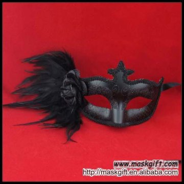 Handcraft all black Venetian style Halloween mask