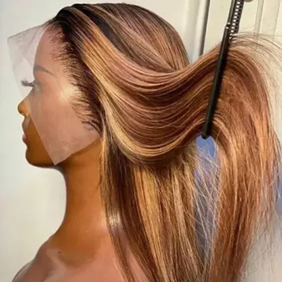 Cheap Colored Highlight Wigs 100% Human Hair Wholesale Prices Ombre Human Hair Wig