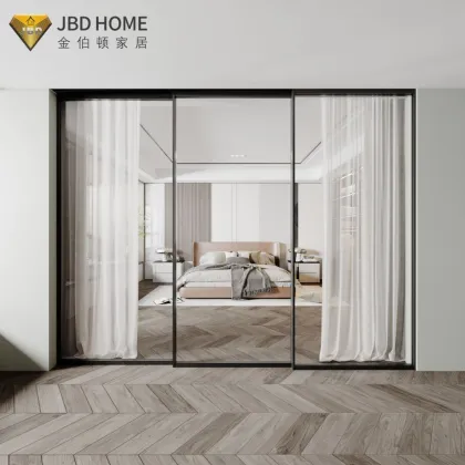 Double glazed aluminum sliding door soundproofing