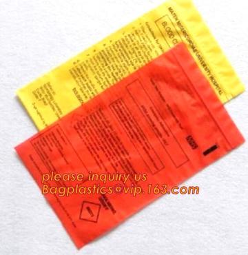 Medical Packing Biohazard Specimen Bag/Ldpe Medical Ziplock Bag, Customized Blood Transportation Bag/Sterile Medical Specimen