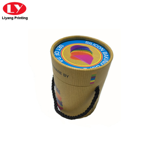 Round Packaging Paper Box with String Handle