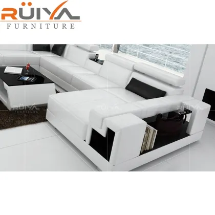 Ruiya Furniture Luxury Contemporary Imperial Sectional Sofa in Italian Leather