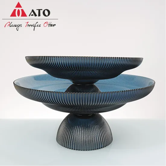 Luxury fruit trays plate blue glass fruit plate