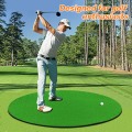 Tapete redondo de nailon para golpear golf con orificios para tee