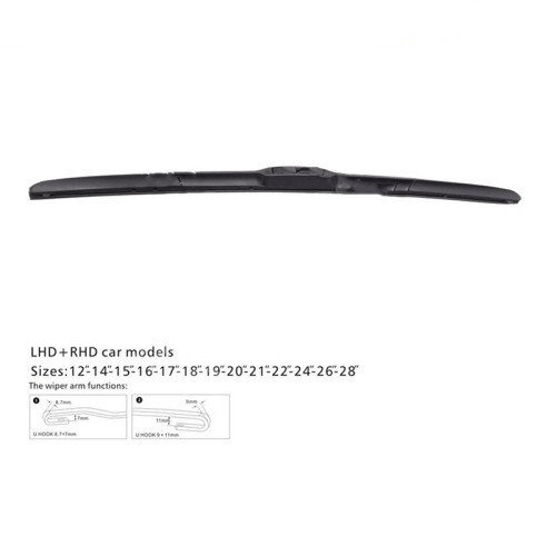 Boneless Wiper Blades Car Windshield wiper Hybrid 3 section Wiper Blades Manufactory