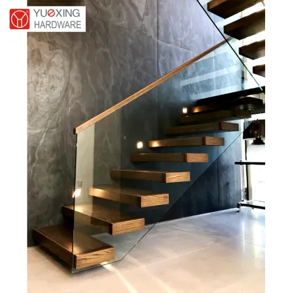 Modern Design Glass Floating Staircase with Free Floating Stairs and Glass Railing
