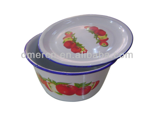 metal enamel storage bowl set