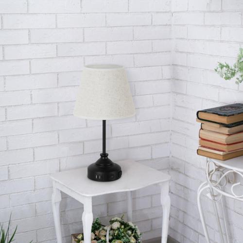 Modern Nightstand Lamp with Multifunctional Charging Ports