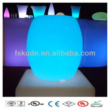 LED Drum Stool, Glowing LED Lighted Plastic Bar Stool Chair