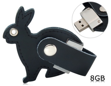 Leather Rabbit USB Flash Drive Swivel USB Driver