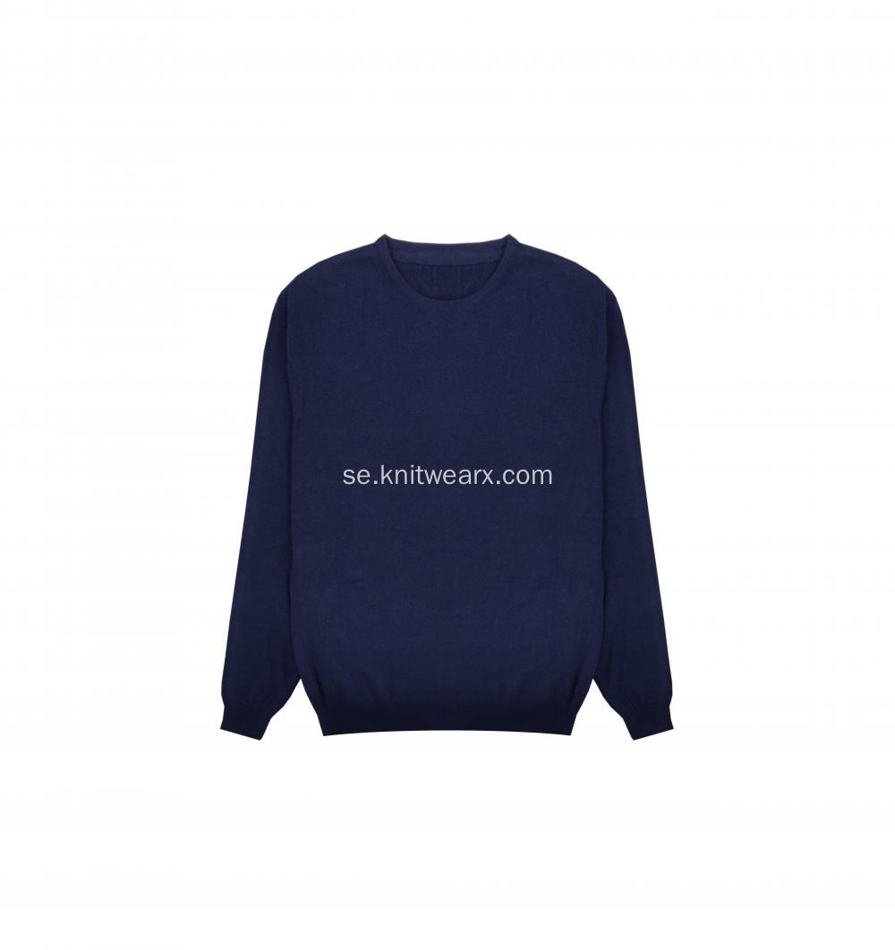 Mäns stickad ulltröja Crewneck Pullover