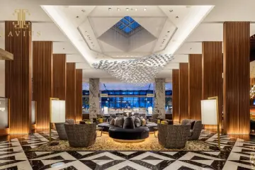 Foyer wide color bubble glass chandelier for high ceilings