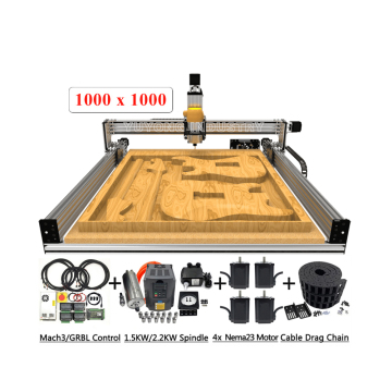 1010 Kit completo do CNC de chumbo: 1000x1000mm 4 eixos Engrave de moagem de escultura com parafusos de chumbo atualizados - kit abrangente de máquina de escultura CNC