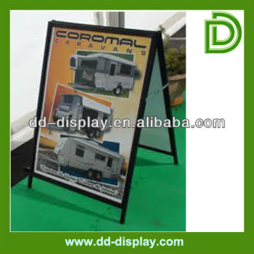 a sign board stand with digital printing for advertising