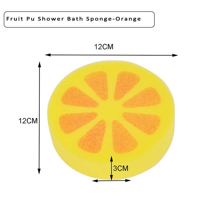 2022 Mauri Esponja De Frutas Bath Fruit Pu Shower Bath Sponge Orange Shape Cleaning Sponge For Removing Smell Jpg