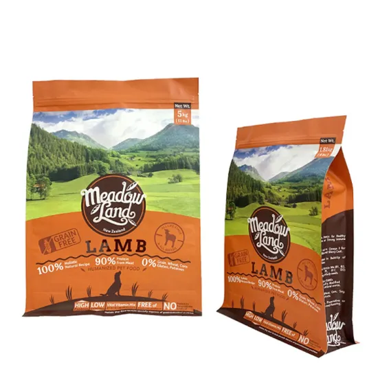 500g-2kg Flat Bottom Pet Food Packaging Bags with Zipper