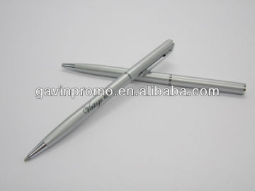 Popular stick metal ballpoint pen slim with hotel logo imprint