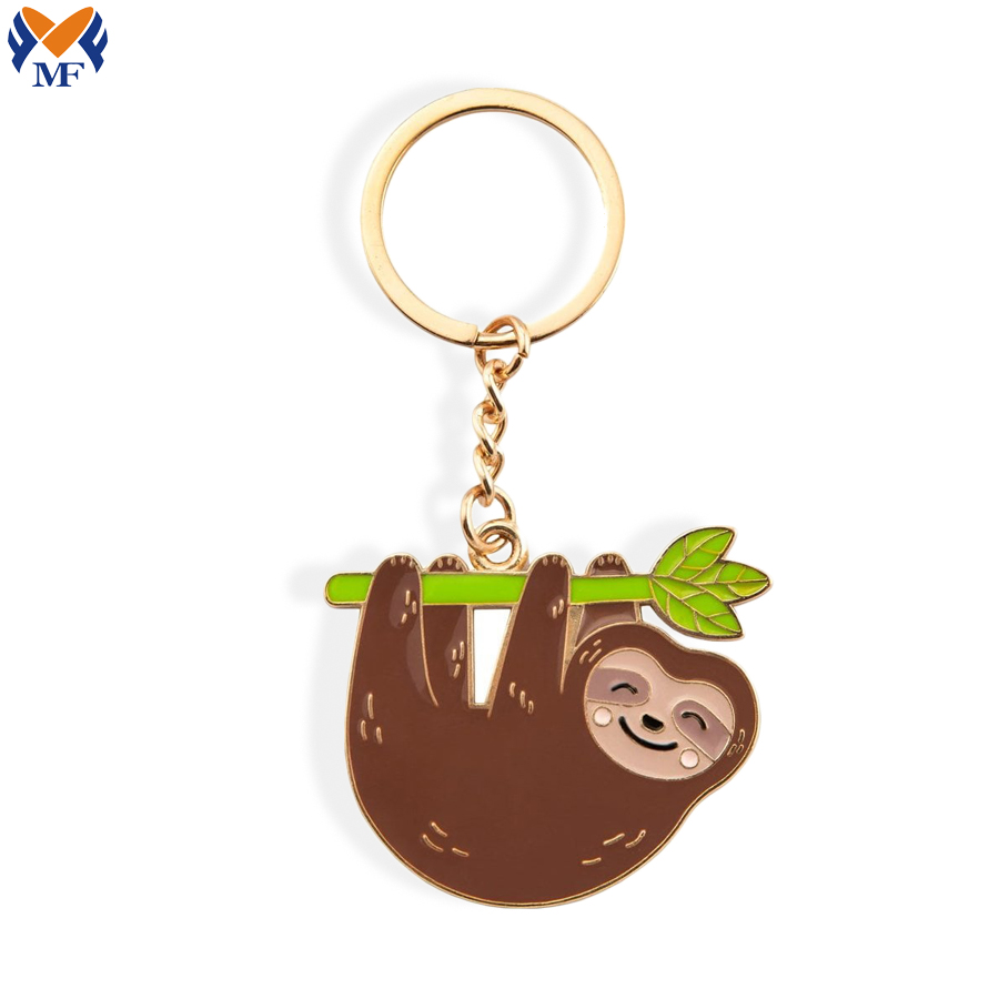 Happy Sloth Enamel Keyring