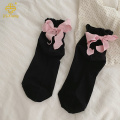 달콤하고 귀여운 만화 양말, 여자의 중간 송아지 한국 스타일, 거품 커프, 레이스, 나비 노트, 리본, 중간 송아지 양말