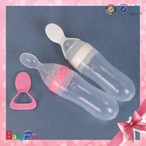 2014 Hot Sale Baby BPA Free Rice Cereal Feeding Bottle With Spoon