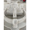 Multi-Tiered White Marble Pegasus Sculpture Fountain