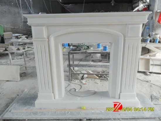 Simple line fireplace mantel