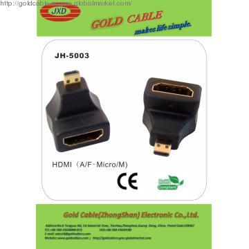 HDMI  D  Adapter  Male to A Adapter Female with 90 degrees angle