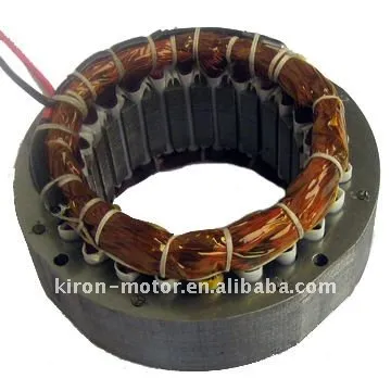 AC motor stator and rotor with winding