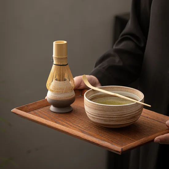 Song Dynasty-Inspired Ceramic Tea Whisk and Accessory Placement Machine for Matcha Mixing
