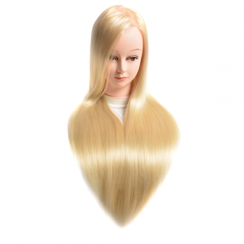 100% SYNTHETIC FIBER BLONDE COLOR MANNEQUIN HEAD FOR HAIRDRESSING PRATICE