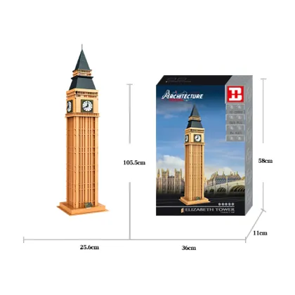 Hot Selling London Big Ben Clock Tower Building Blocks for Kids Education Toy