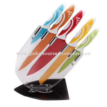 Non-stick Coating Knife Set with Acrylic Holder