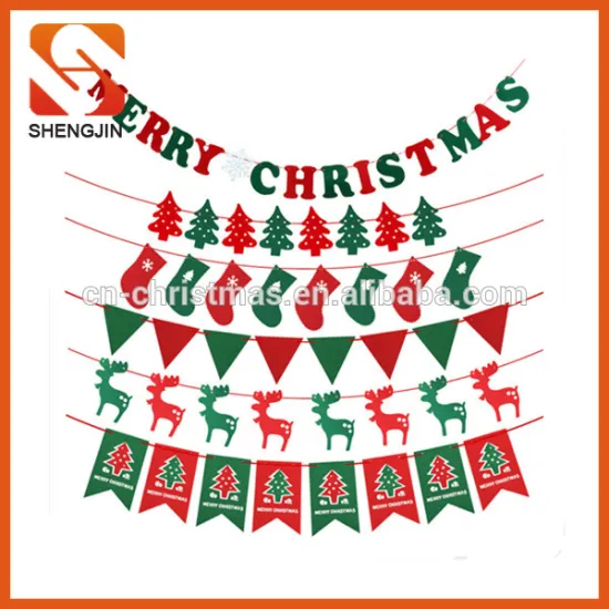 SJ-L6136 Felt decoration string flag Christmas bunting flags