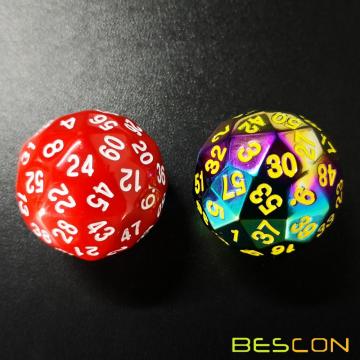 Bescon New Fantasy Schillernden Solide Metall 60 Seiten Würfel, Regenbogen Metallic D60