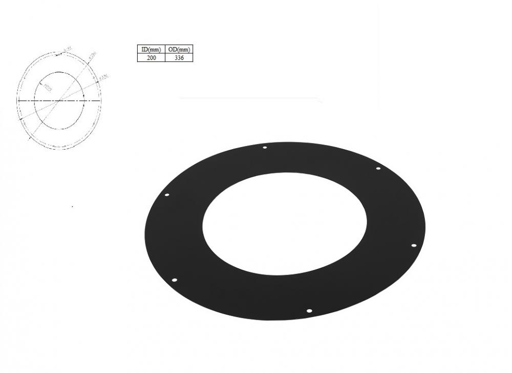 Accesorios negros de roseta plana de 45 grados